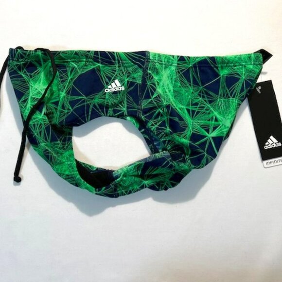 adidas Size "30" Men's Supernova Infinitex Plus Swim Brief - Green/Navy/White - Picture 5 of 8